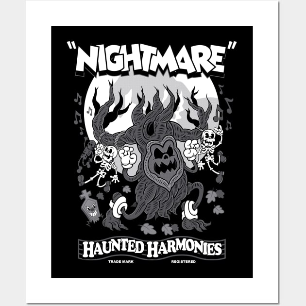 Haunted Harmonies - Vintage Cartoon Halloween - Creepy Cute Goth Horror Wall Art by Nemons